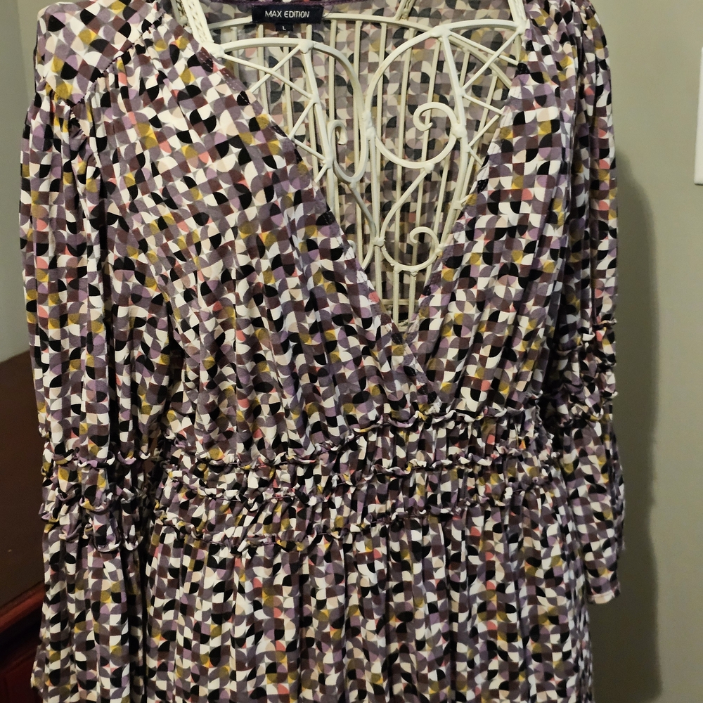 Max Edition Multicolor Geometric Midi Dress